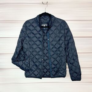 HACKMAN Down Jacket Puffer Lightweight Quilted Snap Front Navy Blue size M (5)